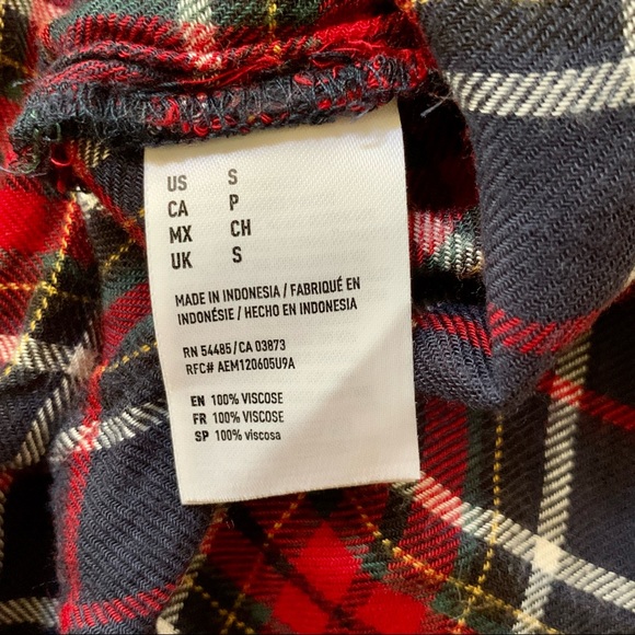 AEO Red and Blue Soft Womens Flannel - Picture 4 of 6